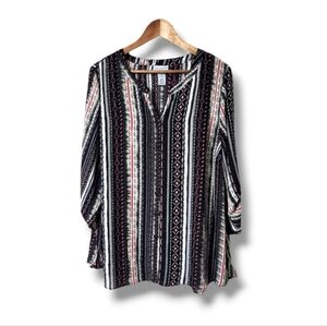 Catherine's Striped Tunic w/Rolled Sleeves | 18/20 | 1X